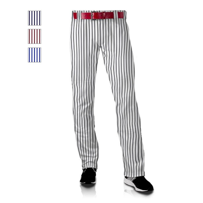 Black Pinstripe Baseball Pants Full Length